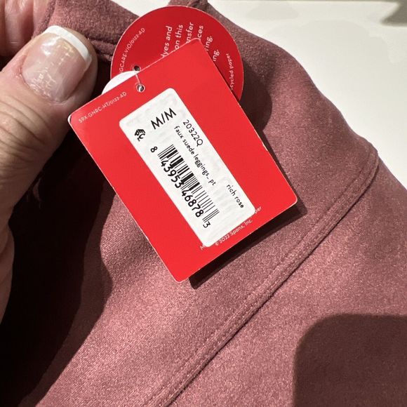 Spanx 20322Q Women's Sz M Rich Rose Pink Faux Suede High Waisted Leggings - Picture 10 of 11